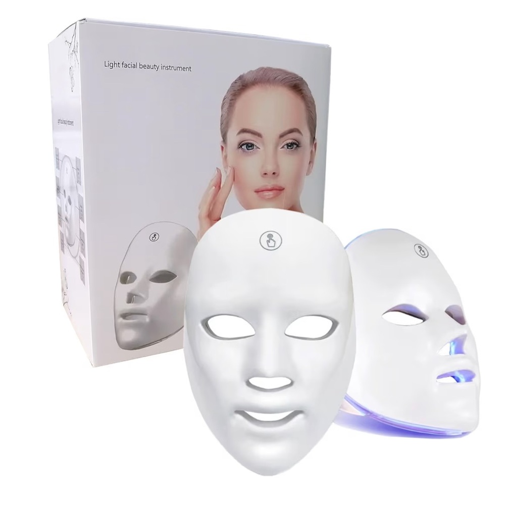 LED Light Therapy Facial Mask for Women Skincare - White